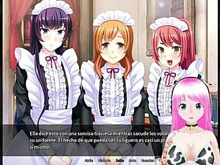 Maid boy orgy at Otoko Manor in Spanish gameplay