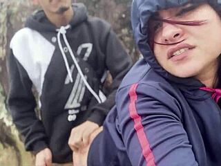 Small girl with an amazing ass gets into trouble at the beach