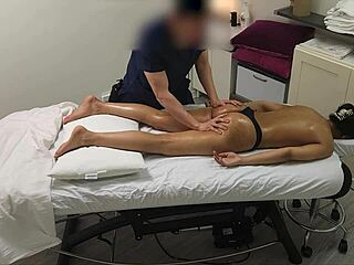 Sarah, young 18+ Indian student, enjoys first sexy massage at college.