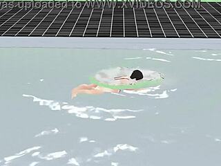 Anime Girl Swims In Micro Bikini