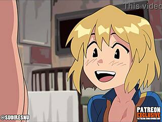 Hentai parody of Fallout video game with a threesome scene