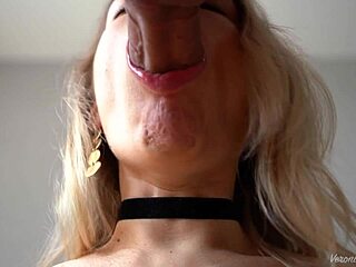 Sloppy blowjob with mouth fucking, ball licking, and pulsating cum swallow close up