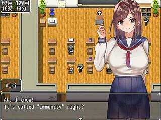 Massaging My Friend's Big Tits in the School Pool - Game of Busty JK Part 2