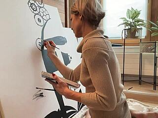 painting my studio art with creative techniques and vibrant colors