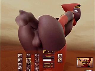 In this hentai game, I anally fuck this dark-skinned character in an intense anal scene