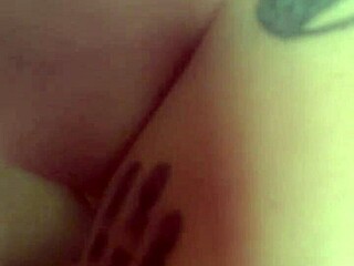 Goth babe gets tied up and fucked by a toy until she cums