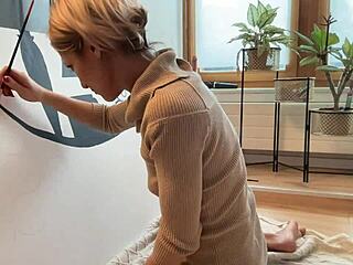 painting my studio art with creative techniques and vibrant colors