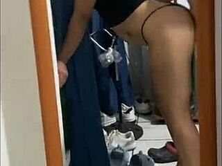 Intense Passion As Latina Amateur Fucks Big Ass In Front Of Mirror
