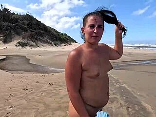 i did a cum walk on the beach after sucking and jerking off a monster cock