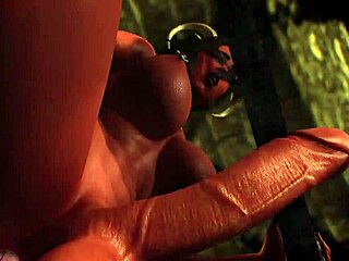 Futanari succubus cums riding dildo