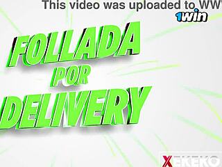 Curvy Colombian stepsister gets milked by horny delivery guy