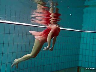 Deniska Feels Sexy Underwater Striptease