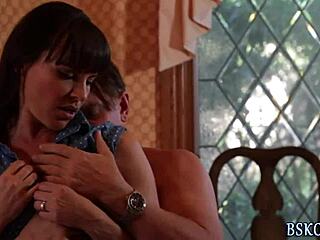 Dana dearmond gets eaten by brunette in high-definition lesbian scene.