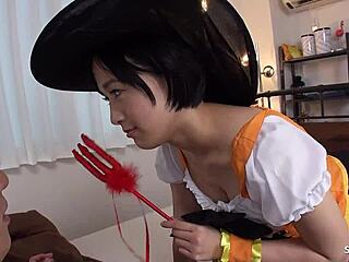 Skinny Japanese teen gets her tight pussy defloration