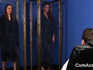 Frisky looker gives handjob, gets facial cumshot on her face, swallowing all the jizz with a smile 😏💦