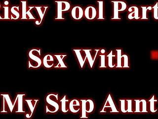 Young wife and stepson indulge in taboo pool party sex