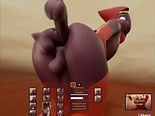 In this hentai game, I anally fuck this dark-skinned character in an intense anal scene