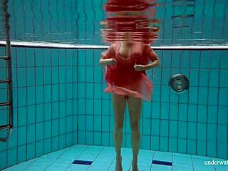 Deniska Feels Sexy Underwater Striptease