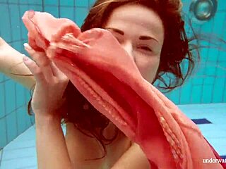 Deniska Feels Sexy Underwater Striptease