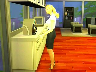 Boss in the animated film has sex with his secretary at the office desk