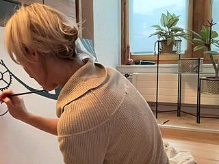 Artistic anal exploration in the studio