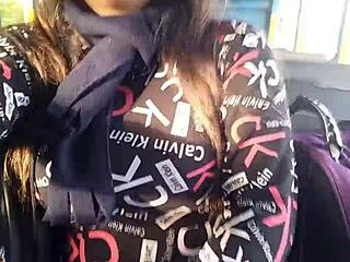 milf on bus gets touched by stranger, leading to wild sex with big natural tits and ass shaking