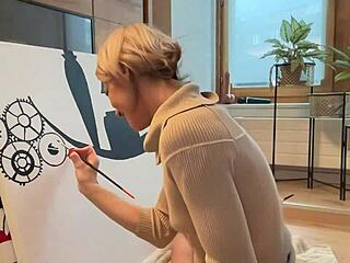 painting my studio art with creative techniques and vibrant colors