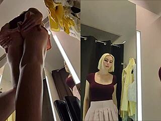 I caught big tits and pussy on hidden cam in fitting room!