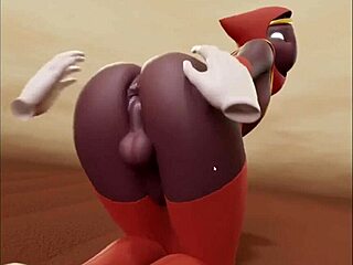 In this hentai game, I anally fuck this dark-skinned character in an intense anal scene