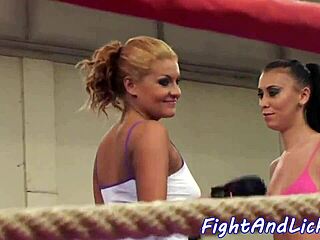 Wild eurobabes wrestle and finger each other intensely