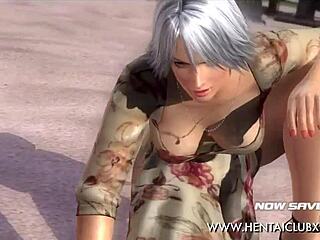 ecchi fan service in dead or alive 5 ultimate with sexy christie in dress