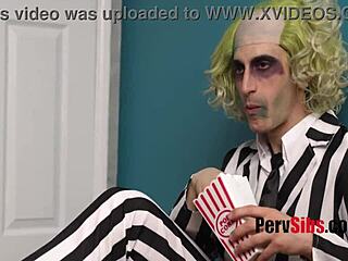 Stepsisters cast a hex with pussy juice on Halloween threesome