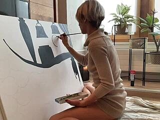 painting my studio art with creative techniques and vibrant colors