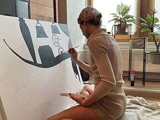 painting my studio art with creative techniques and vibrant colors