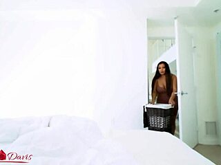 Stepmother seduces stepson on the bed and rides him hard