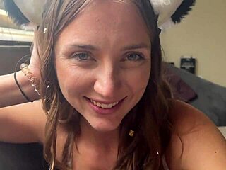 Squirting teen trick-or-treater in household fantasy roleplay