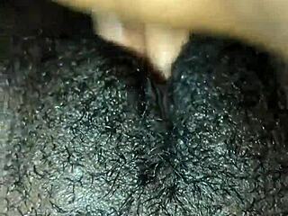 Black beauty gets off with anal toy and finger play