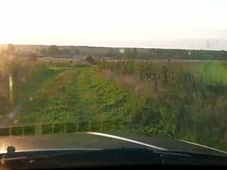 Horny taxi driver bangs blonde babe in public parking lot