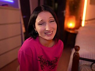 Young stepdaughter gets help from her dad for a wet pussy fuck