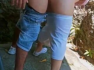 Horny Couple Fucks Behind Abandoned House for New Year