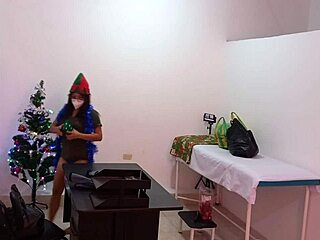 Hot brunette nurse gets naughty in doctor's office