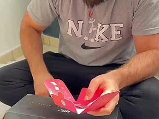 Small sex toy is fucked by big cock in homemade video