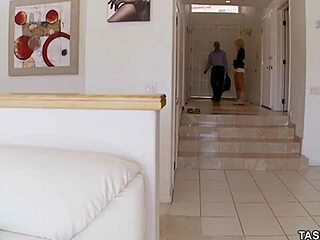 Ben English dives into wet action with long-haired beauty  