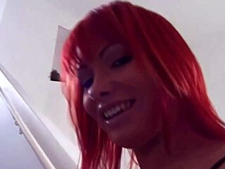 Redhead Katja Kassin shows off her huge ass and natural titties