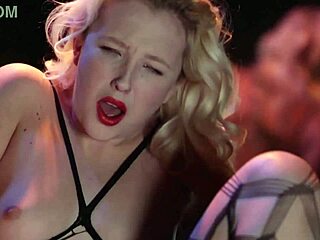 Sexy Samantha in body stockings enjoys solo pleasure