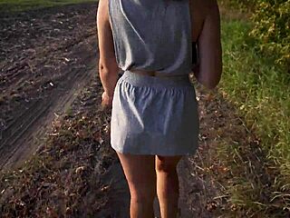 Flashing Ass Under Skirt While Walking Outdoors