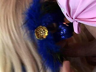 Elegant blonde milf with big tits gets fucked on the couch