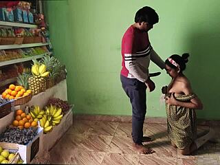 Indian fruit vendor gets hot and steamy on the job