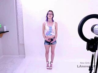 I, the purple-hair model, get fucked in my modeling audition, oh wow