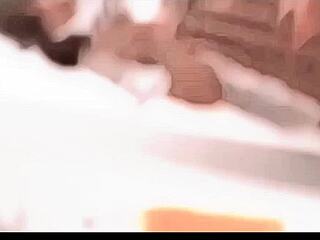 Amateur Japanese shemale masturbates in front of mirror!